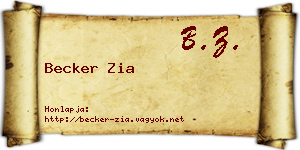 Becker Zia névjegykártya